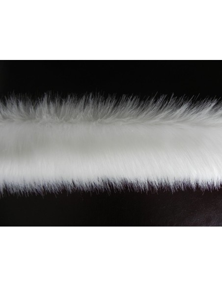 Kožešinový lem na kapuci a kabát – slonová kost ivory, šíře 10 cm, vlas 36 mm