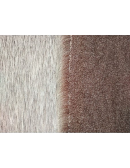 Kožešinový lem na kapuci a kabát – hnědý melír, šíře 10 cm, vlas 36 mm