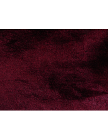 Kožešinový lem na kapuci a kabát – merlot vínově červený plyš, šíře 10 cm, vlas 9 mm