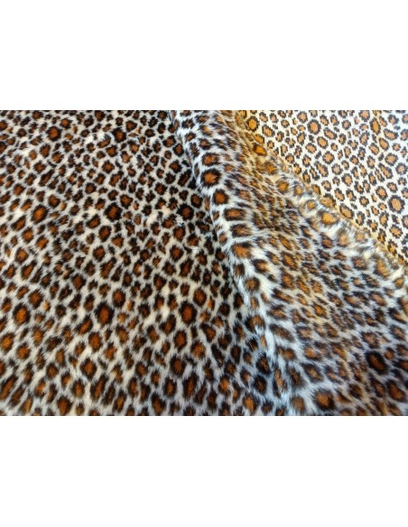 Kožešinový lem na kapuci a kabát – hladký plyš hnědý gepard, šíře 10 cm, vlas 9 mm