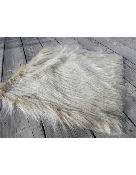 Kožešinový lem na kapuci a kabát – béžový, šíře 10 cm, vlas 90 mm