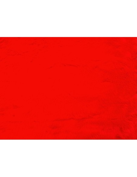 Kožešinový čtverec 48 × 48 cm – červená, umělá kožešina, vlas 17 mm