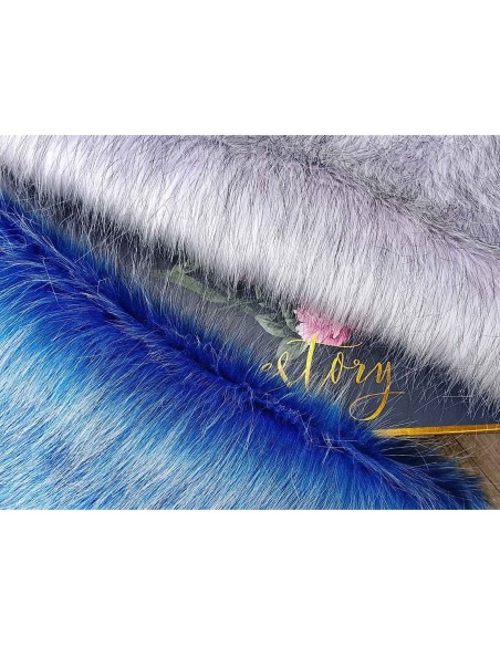 Kožešinový čtverec 48 × 48 cm – modrý melír, umělá kožešina, vlas 50 mm