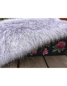 Kožešinový čtverec 48 × 48 cm – luxusní fialová s černými... 2