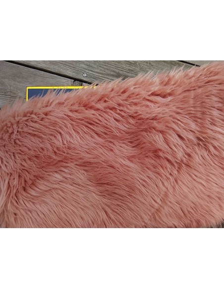 Kožešinový čtverec 48 × 48 cm – starorůžová, Dusty Rose, 50 mm vlas