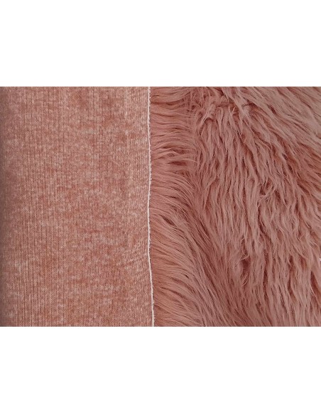 Kožešinový čtverec 48 × 48 cm – starorůžová, Dusty Rose, 50 mm vlas