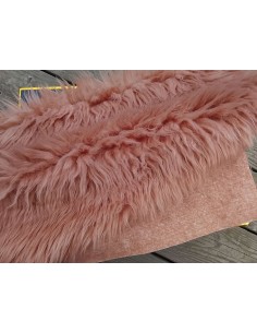 Kožešinový lem na kapuci a kabát – starorůžová, Dusty... 2