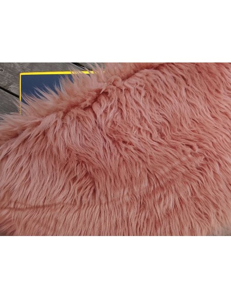 Kožešinový lem na kapuci a kabát – starorůžová, Dusty Rose, 50 mm, šíře 155 cm