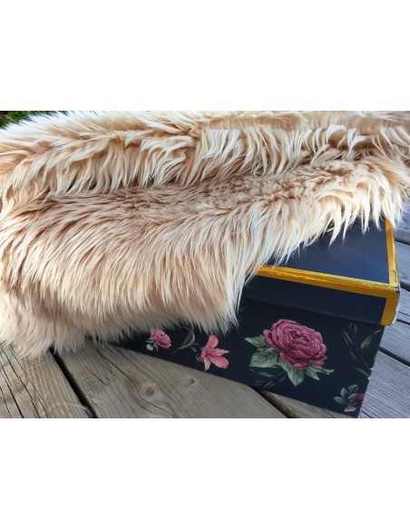 Luxusní umělá kožešina – béžová, shaggy vlas, 50 mm, šíře 155 cm