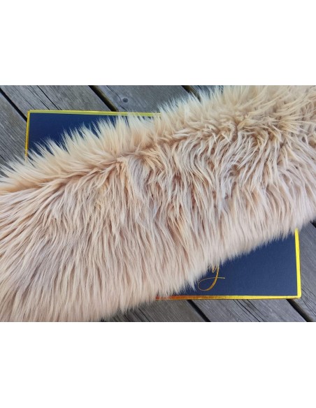 Kožešinový lem na kapuci a kabát – béžový, shaggy vlas, 50 mm, šíře 155 cm