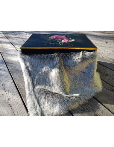 Kožešinový čtverec 48 × 48 cm – šedý melír,...