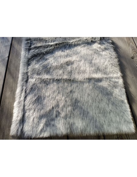 Kožešinový čtverec 48 × 48 cm – šedý melír, umělá kožešina, vlas 25 mm