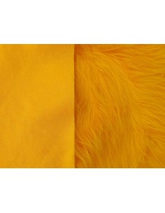 Kožešinový čtverec 48 × 48 cm – žlutá dekorační umělá... 2