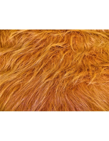 Kožešinový čtverec 48 × 48 cm – zrzavá dekorační umělá kožešina, vlas 90 mm