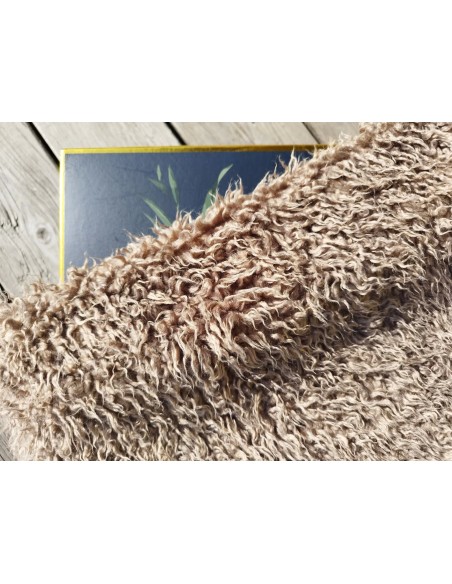 Umělá kožešina Teddy – metráž, hnědá, vlas 24 mm, šíře 150 cm