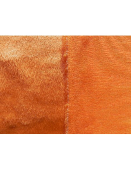 Umělá kožešina – metráž, plyš hladký oranžový, vlas 9 mm, šíře 150 cm