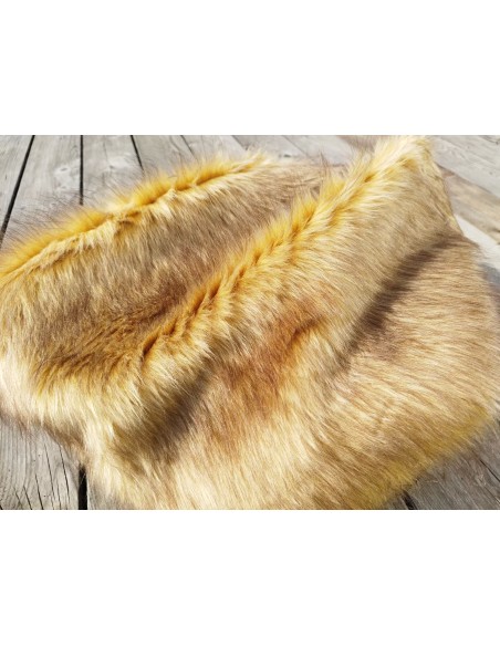 Luxusní umělá kožešina – metráž, zlatohnědá liška Golden Fox, vlas 40 mm, šíře 150 cm