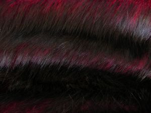 Luxusní umělá kožešina metráž, vínově červená, 50mm vlas, š. 146cm