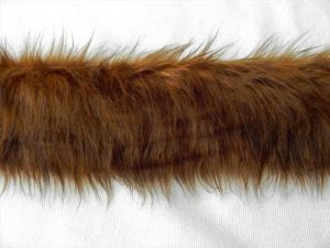 Kožešinový lem, hnědý, 45mm vlas