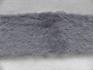 Kožešinový lem, plyš, šedý, 9mm vlas, š. 150cm
