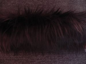 Kožešinový lem, tmavě hnědý, 45mm vlas. š. 147cm