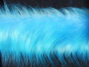 Kožešinový lem, tyrkysově modrý, 90mm vlas