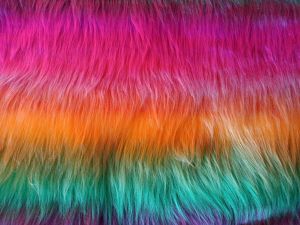 Umělá kožešina vícebarevná duhová, 45mm vlas, š. 149cm
