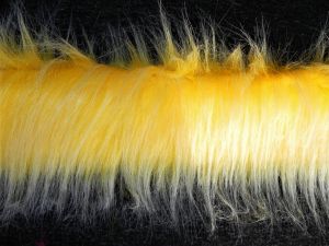 Kožešinový lem, žlutý melír, 90mm vlas, š. 147cm