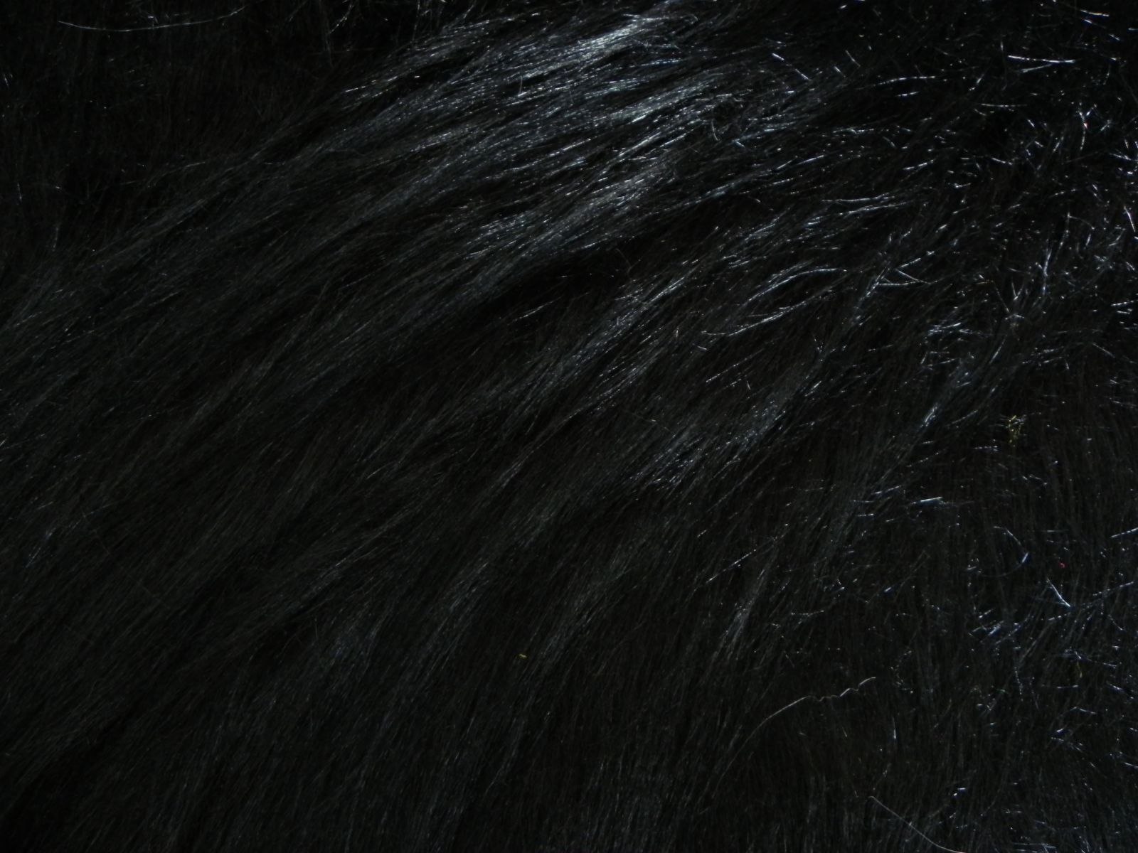 Kožešinový čtverec, černý, 48 x 48 cm, 90 mm vlas