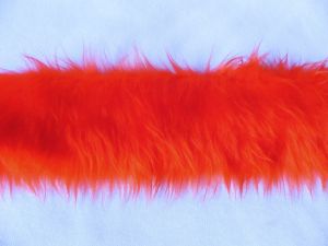 Kožešinový lem, červený, 45 mm vlas