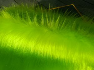 Umělá kožešina metráž, neonově zelená, 45mm vlas, š. 143cm
