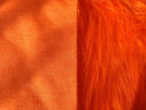 Umělá kožešina, metráž, oranžová, 90 mm vlas, š. 146 cm