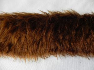 Kožešinový lem, zrzavě hnědý, 45 mm vlas