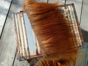 Kožešinový lem, zrzavě hnědá, 90 mm vlas, š. 146 cm